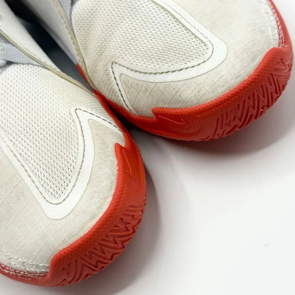 Nike Air Zoom GT Cut 3 in White Picante Red Lace Up Low Sneakers - Grade School